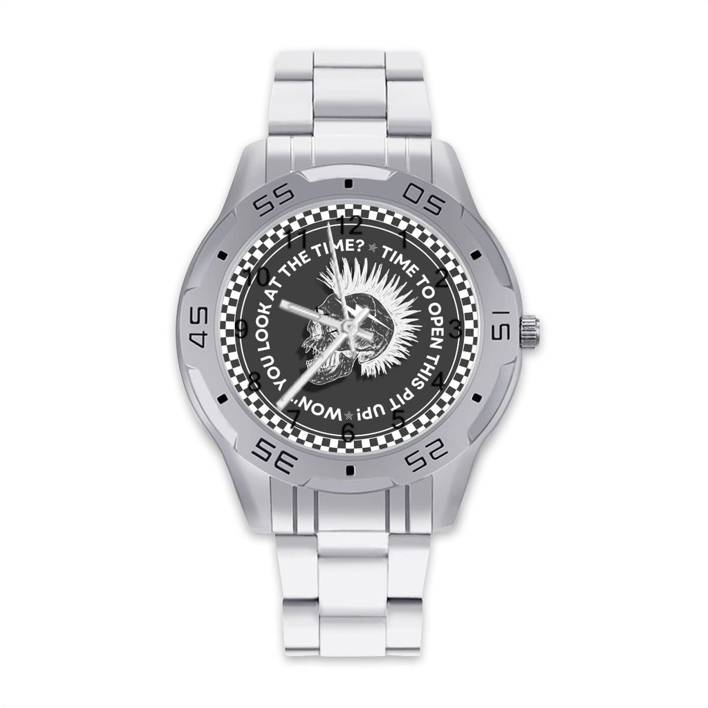 OPEN THIS PIT UP! Stainless Steel Watch