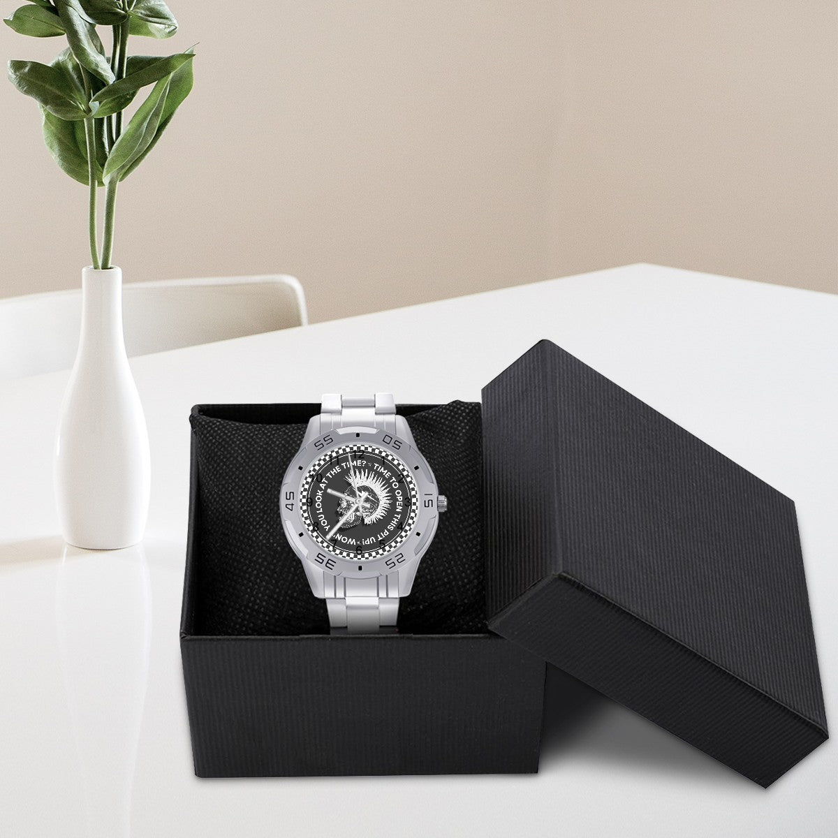OPEN THIS PIT UP! Stainless Steel Watch