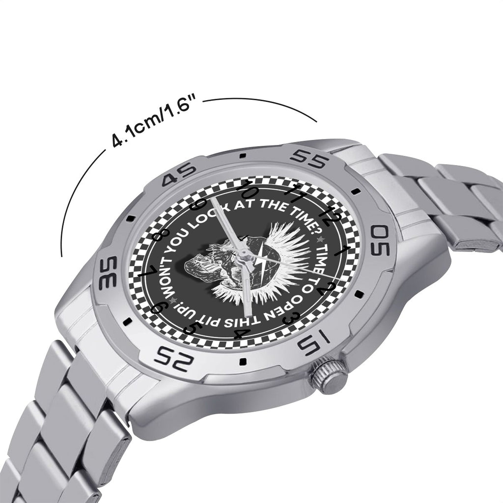 OPEN THIS PIT UP! Stainless Steel Watch
