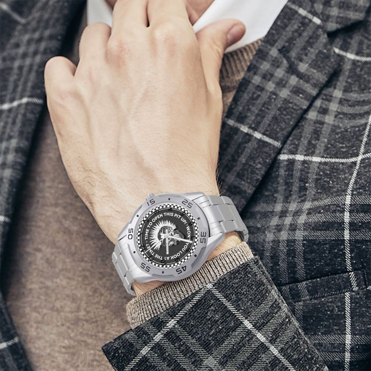 OPEN THIS PIT UP! Stainless Steel Watch