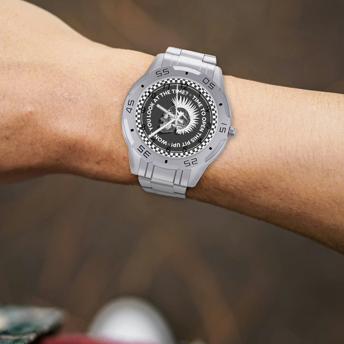 OPEN THIS PIT UP! Stainless Steel Watch